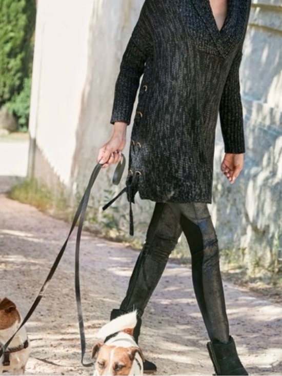 Soft Surroundings Pants - SOFT SURROUNDINGS black metallic legging pants S 6 8